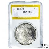 1882-O Morgan Silver Dollar PGA MS64