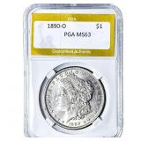 1890-O Morgan Silver Dollar PGA MS63
