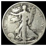 1921-D Silver Walking Liberty Half Dollar  LIGHTL