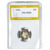 1931 Mercury Silver Dime PGA MS66
