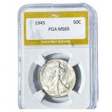1945 Walking Liberty Half Dollar PGA MS65