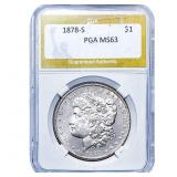 1878-S Morgan Silver Dollar PGA MS63