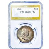 1948 Franklin Half Dollar PGA MS66+ FBL