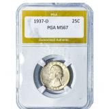 1937-D Washington Silver Quarter PGA MS67
