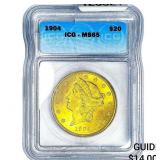 1904 $20 Gold Double Eagle ICG MS65