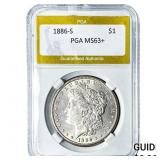1886-S Morgan Silver Dollar PGA MS63+