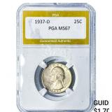 1937-D Washington Silver Quarter PGA MS67