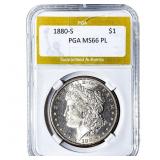 1880-S Morgan Silver Dollar PGA MS66 PL