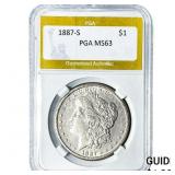 1887-S Morgan Silver Dollar PGA MS63