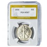 1936 Walking Liberty Half Dollar PGA MS67