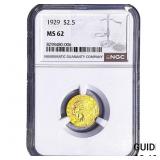 1923 $2.50 Gold Quarter Eagle NGC MS62