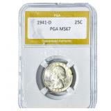 1941-D Washington Silver Quarter PGA MS67