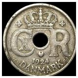 1924 HCN Denamrk Copper Nickel 10 Ore