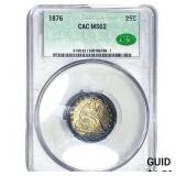 1876 Seated Liberty Quarter CAC MS62