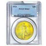 1924 $20 Gold Double Eagle PCGS MS63