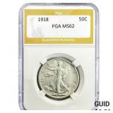 1918 Walking Liberty Half Dollar PGA MS62