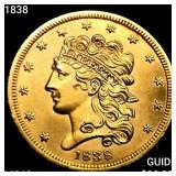 1838 $5 Gold Half Eagle UNCIRCULATED