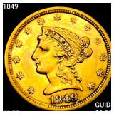 1849 $2.50 Gold Quarter Eagle CHOICE AU+