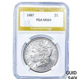 1887 Morgan Silver Dollar PGA MS64