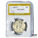 1946-D Walking Liberty Half Dollar PGA MS65