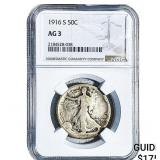 1916-S Walking Liberty Half Dollar NGC AG3