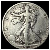 1933-S Silver Walking Liberty Half Dollar  ABOUT