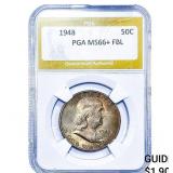 1948 Franklin Half Dollar PGA MS66+ FBL