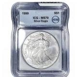 1999 Silver Eagle ICG MS70