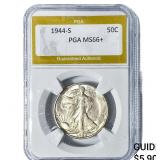 1944-S Walking Liberty Half Dollar PGA MS66+