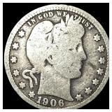 1906-O Silver Barber Quarter NICELY  CIRCULATED