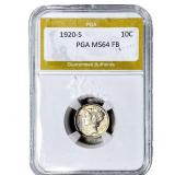 1920-S Mercury Silver Dime PGA MS64 FB