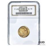 1937-D Buffalo Nickel NGC AU55 3 Legs FS-020.2