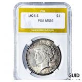 1926-S Silver Peace Dollar PGA MS64