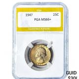 1947 Washington Silver Quarter PGA MS66+