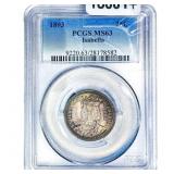 1893 Isabella Silver Quarter PCGS MS63