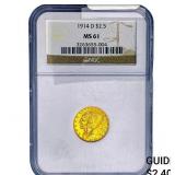 1914-D $2.50 Gold Quarter Eagle NGC MS61