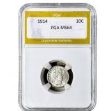 1914 Barber Dime PGA MS64