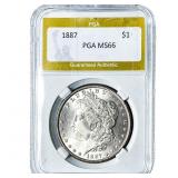 1887 Morgan Silver Dollar PGA MS66