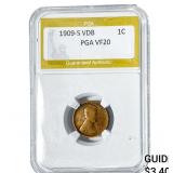 1909-S VDB Wheat Cent PGA VF20