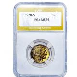 1928-S Buffalo Nickel PGA MS66