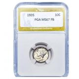 1935 Mercury Silver Dime PGA MS67 FB