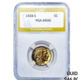 1928-S Buffalo Nickel PGA MS66