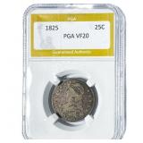 1825 Capped Bust Quarter PGA VF20
