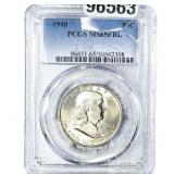 1948 Franklin Half Dollar PCGS MS65 FBL