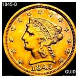 1845-D $2.50 Gold Quarter Eagle CHOICE AU