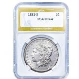 1881-S Morgan Silver Dollar PGA MS64