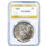 1923 Silver Peace Dollar PGA MS66