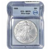 1999 Silver Eagle ICG MS70