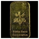 Swiss Bank Corporation 1/3oz .9999 Gold Bar  HIGH