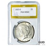 1923-S Silver Peace Dollar PGA MS64